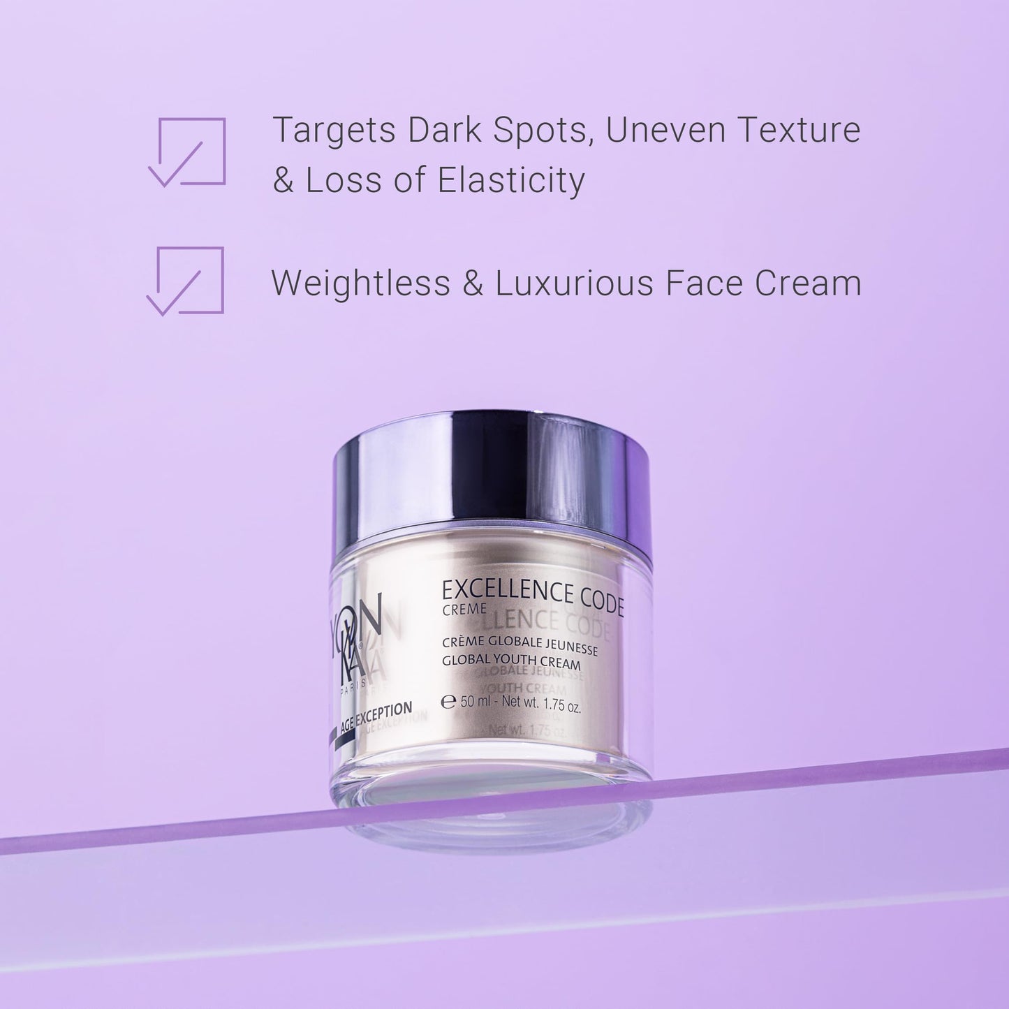 Yonka Age Exception Excellence Code Creme | Unique and Specialized Anti-Aging Cream | Designed for Mature and Hormonally Imbalanced Skin Types | 1.75 oz