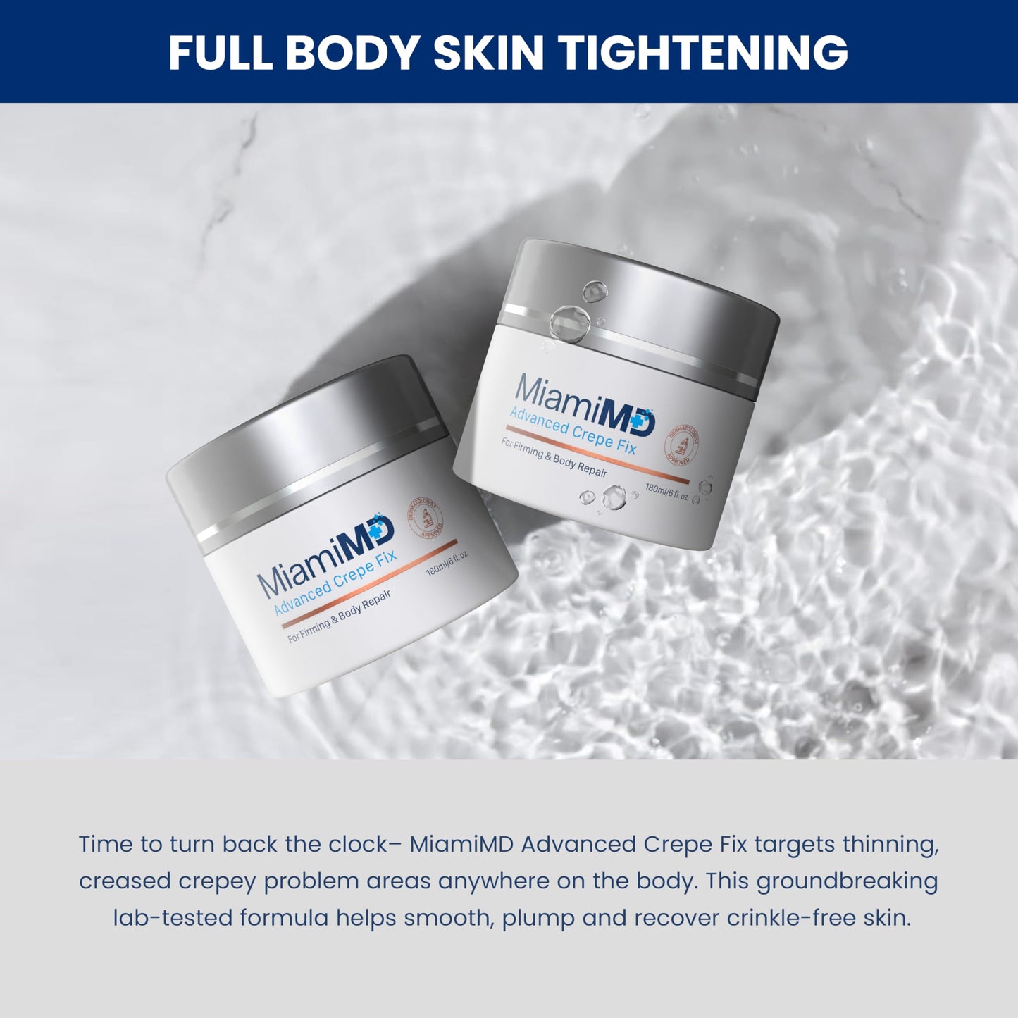 MiamiMD Advanced Crepe Fix 180ml (6fl oz) Anti Aging and Skin Firming Cream For All Skin Types - Cruelty Free - Paraben Free Skin Care - 6 PACK
