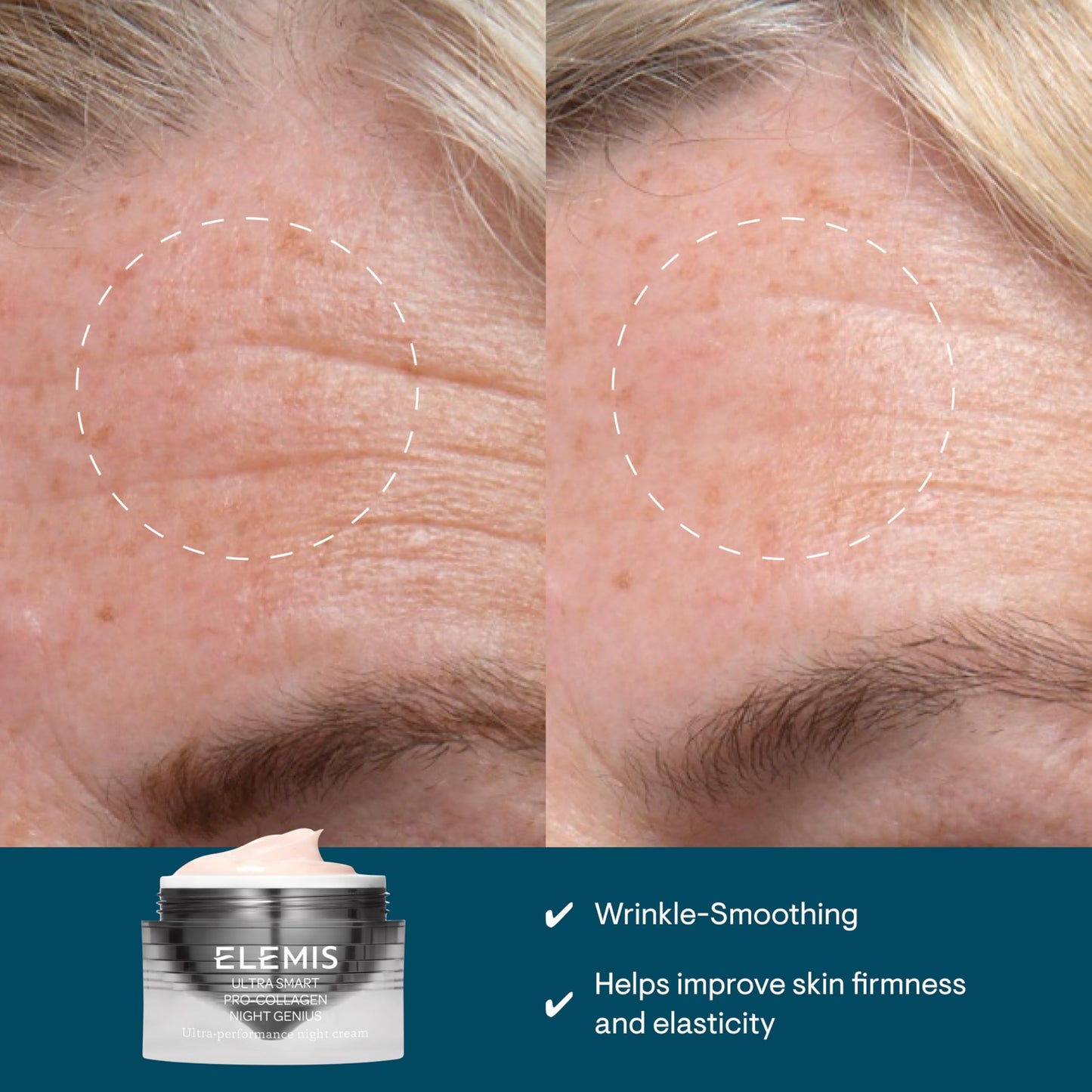ELEMIS ULTRA SMART Pro-Collagen Night Genius, Powerful Anti-Wrinkle Recovery Cream, Replenish, Rejuvenate & Firm Skin Overnight, Skin Moisturizer